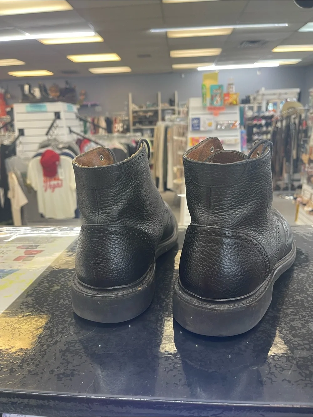 Florsheim Black Leather Wingtip Chukka Boots